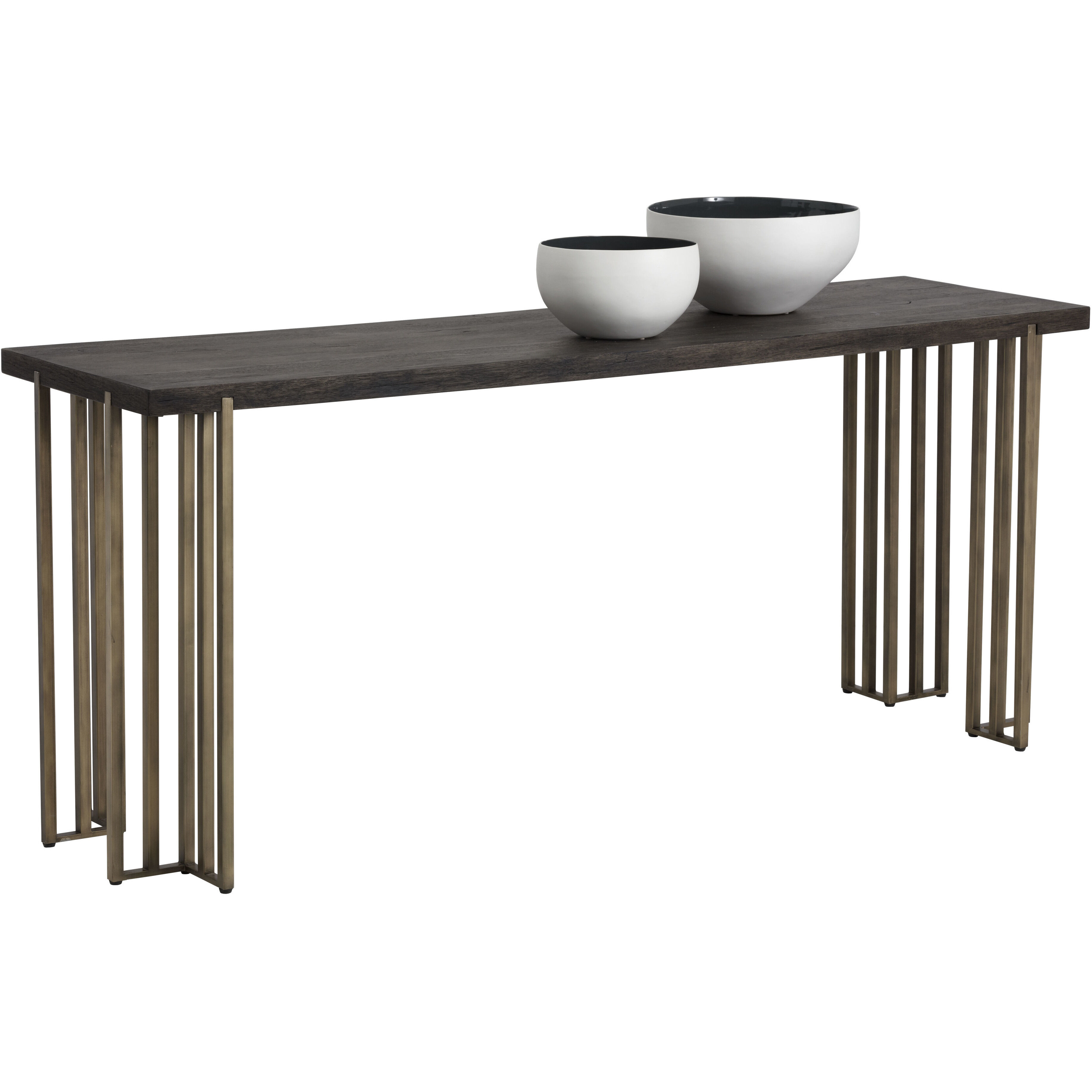 Alto 71 X 20 inch Espresso / Antique Brass Console Table